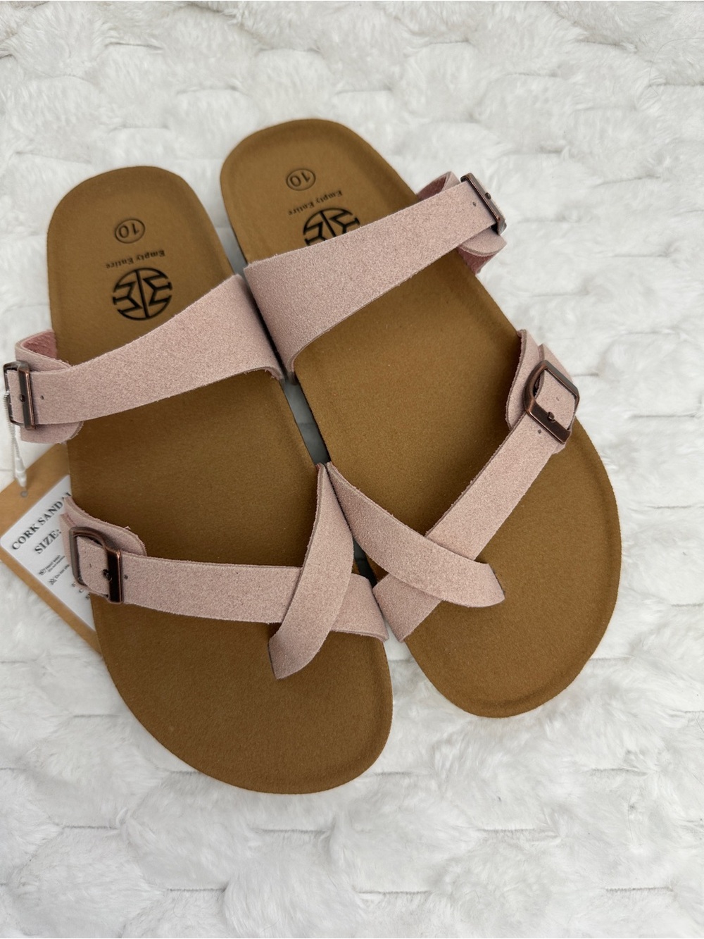 Women’s Pink Cross Strap Sandals Dusty Pink